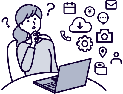 機能が多くて選べなくなっているイラスト